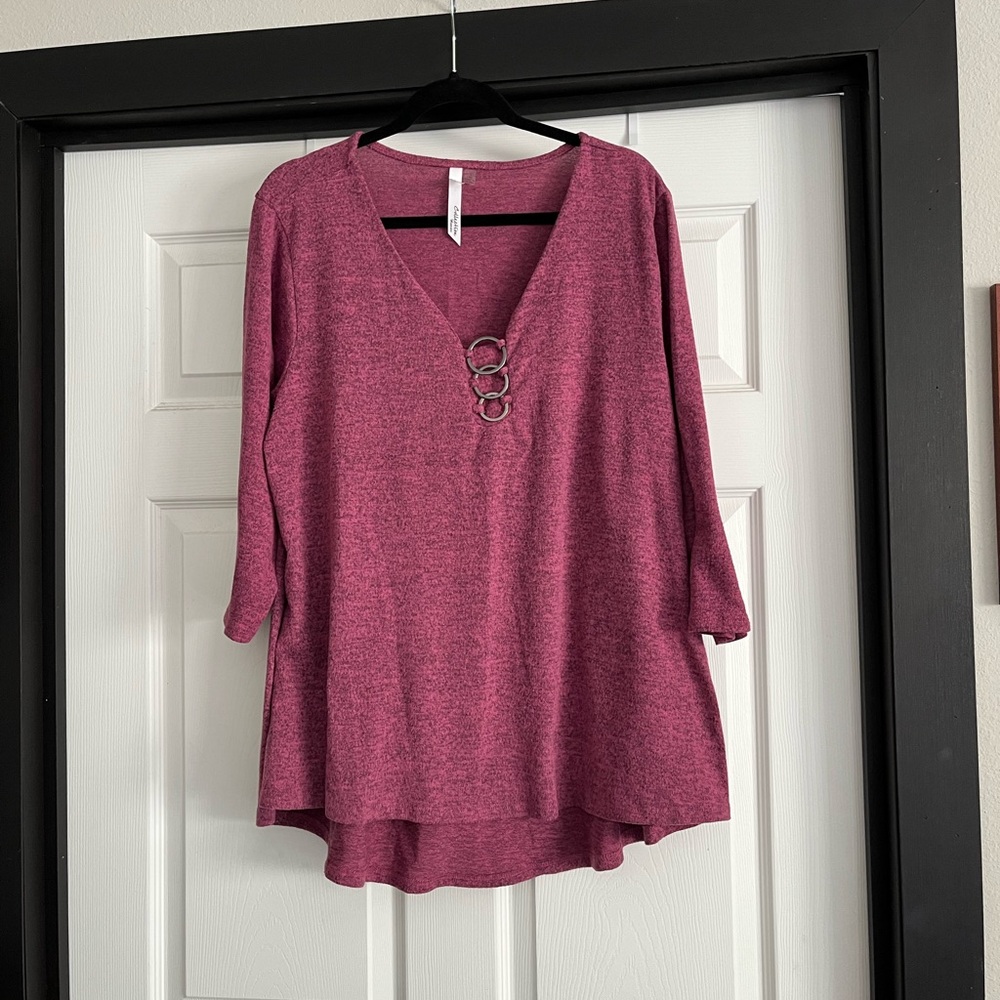Women's  V-Neck Top Sz 1X